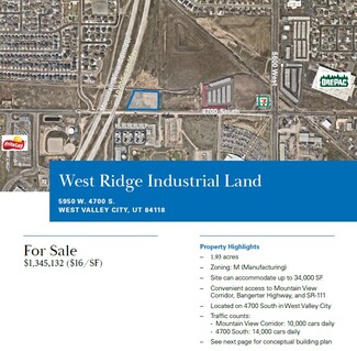 Plus de détails pour 5950 4700, West Valley City, UT - Terrain à vendre