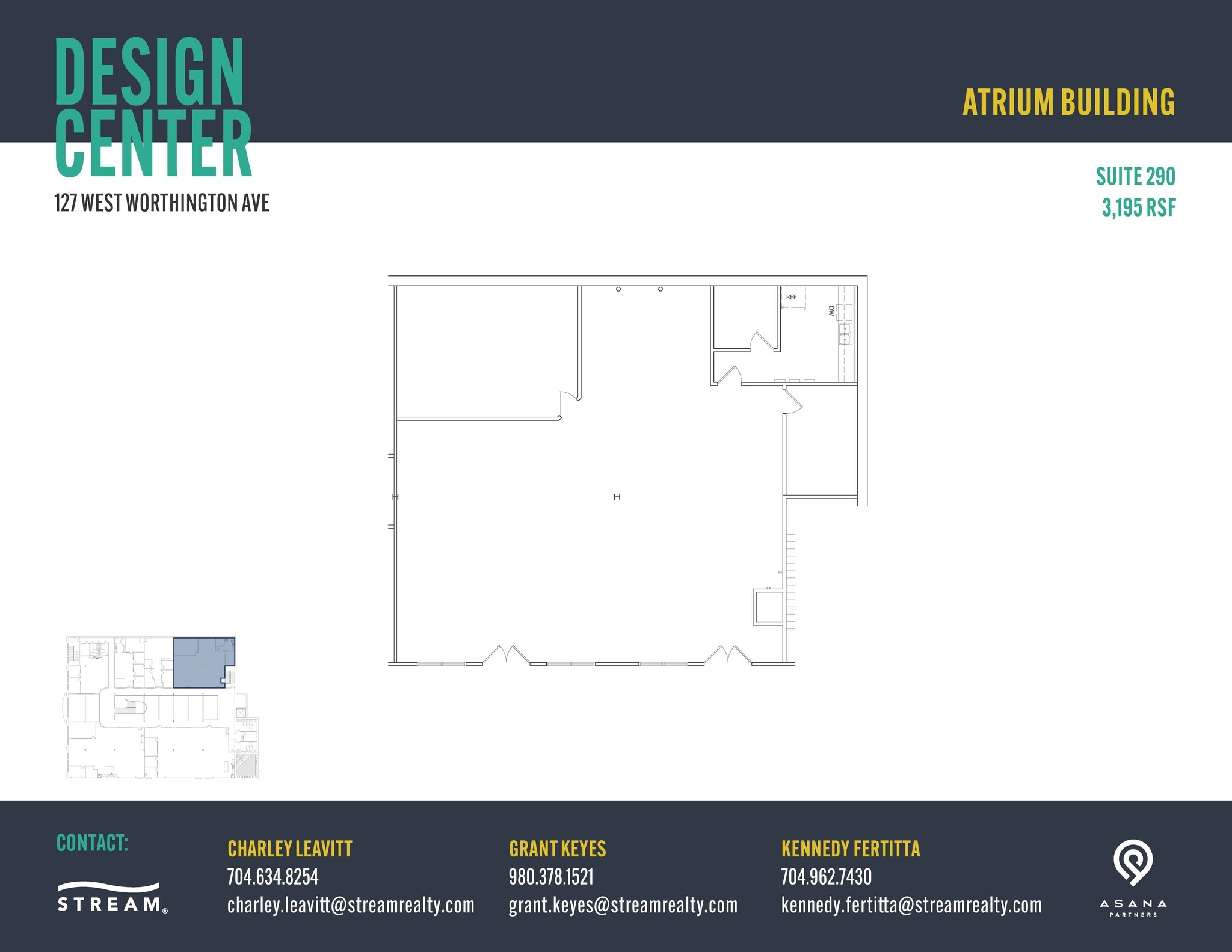 127 W Worthington Ave, Charlotte, NC à louer Plan d’étage- Image 1 de 1