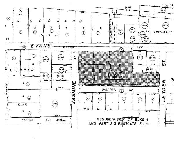 6000 E Evans Ave, Denver, CO for lease - Plat Map - Image 3 of 24