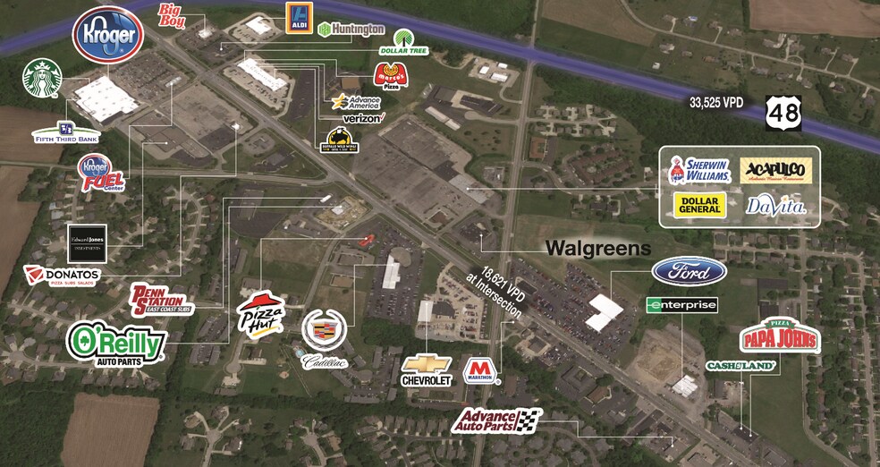 916 Columbus Ave, Lebanon, OH à louer - Aérien - Image 3 de 3