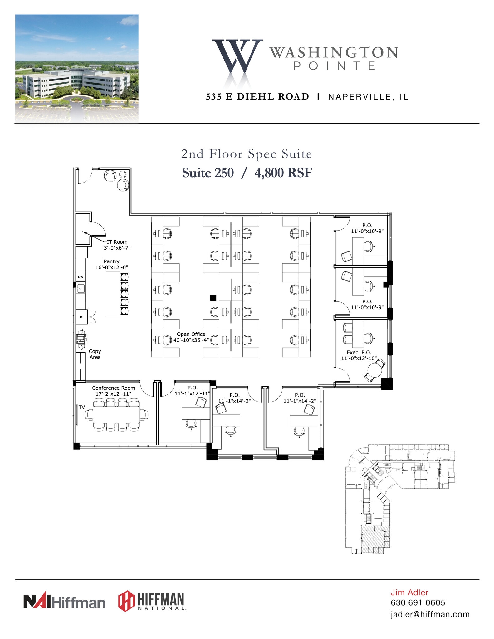 535 E Diehl Rd, Naperville, IL à louer Plan d’étage- Image 1 de 1