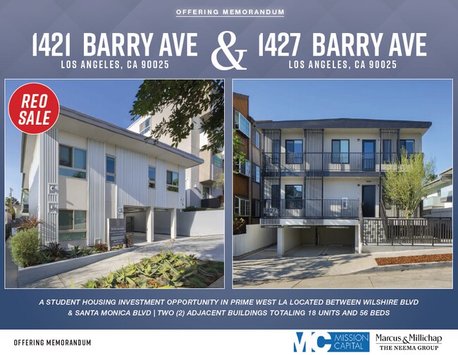 Plus de détails pour 1421 & 1427 Barry Avenue – Multi-résidentiel à vendre, Los Angeles, CA