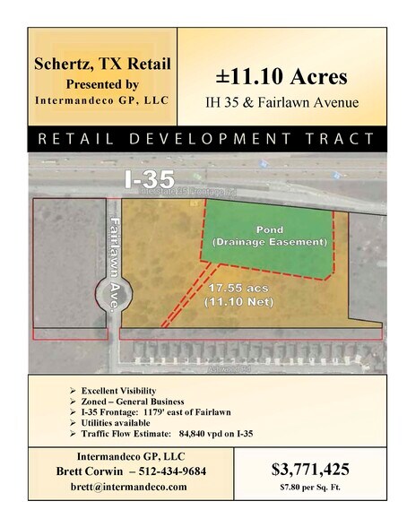 I-35 and Fairlawn Avenue, Schertz, TX à vendre - Aérien - Image 1 de 2