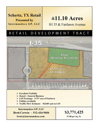 Plus de détails pour I-35 and Fairlawn Avenue, Schertz, TX - Terrain à vendre