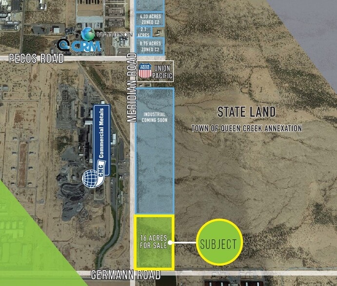 Meridian & Germann Road, Queen Creek, AZ à vendre - Aérien - Image 3 de 4