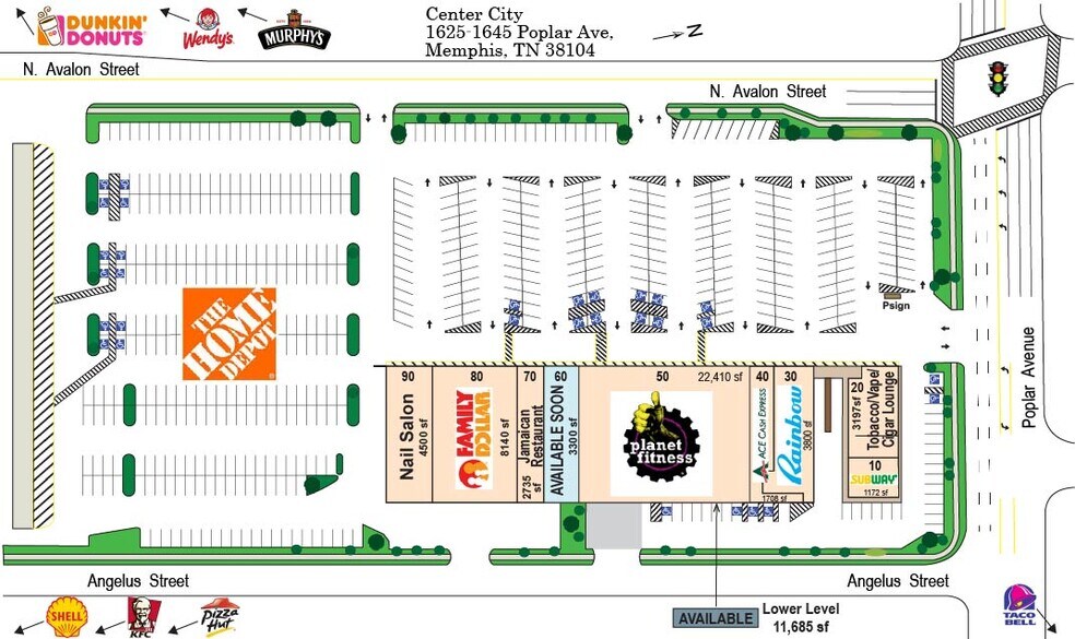 1627 Poplar Ave, Memphis, TN à louer - Photo du bâtiment - Image 2 de 23