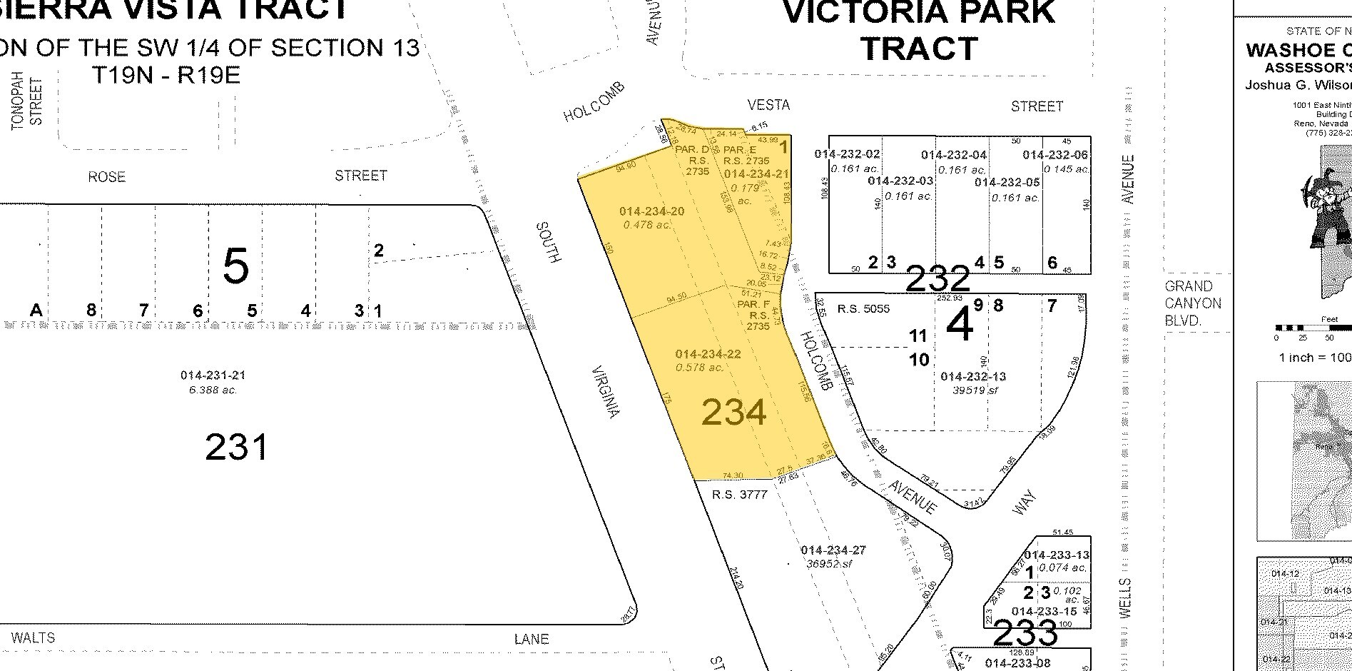 1496-1500 S Virginia St, Reno, NV à vendre Plan cadastral- Image 1 de 5