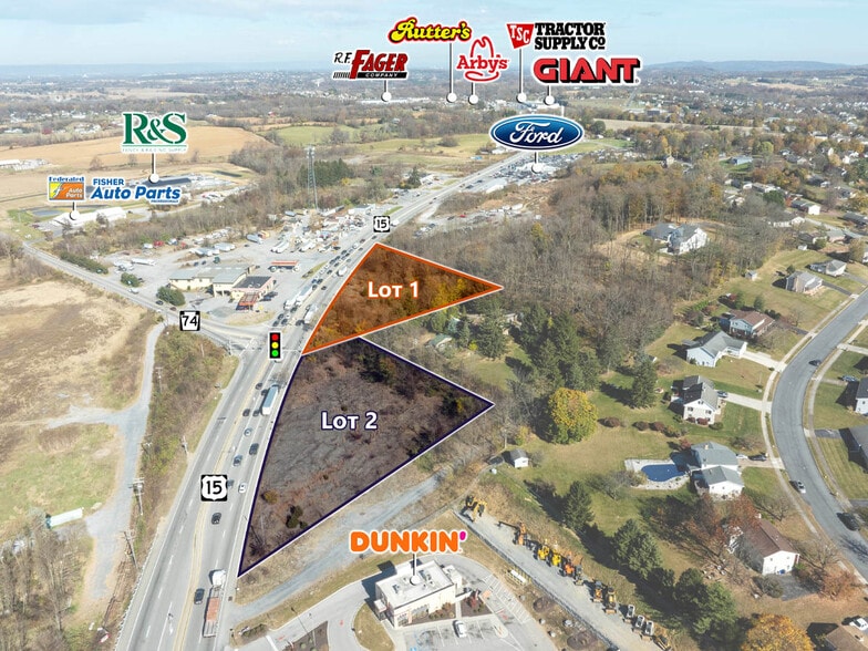 Route 15 @ Route 74, Dillsburg, PA for lease - Aerial - Image 3 of 4