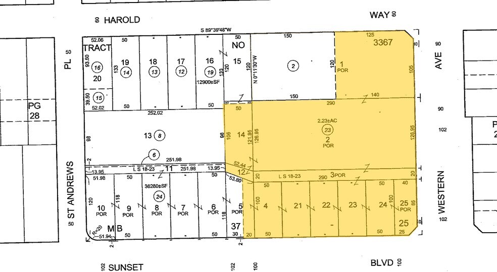 5525 W Sunset Blvd, Los Angeles, CA à louer - Plan cadastral - Image 3 de 5
