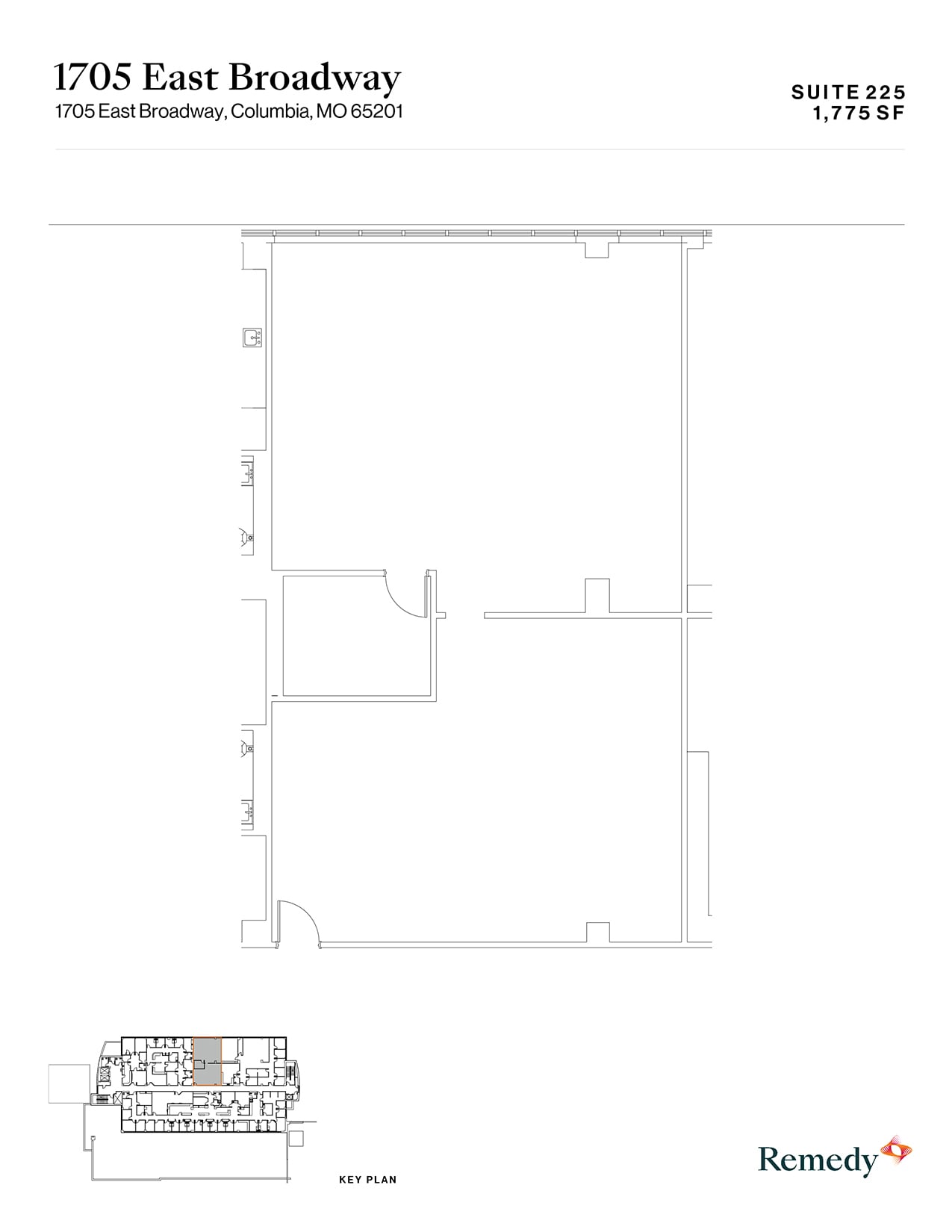 1705 E Broadway, Columbia, MO à louer Plan d’étage- Image 1 de 2