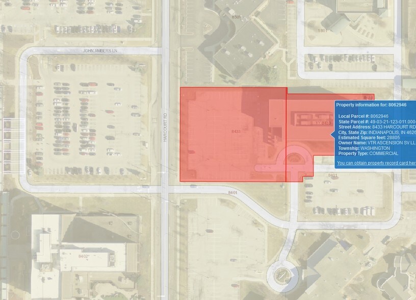8433 Harcourt Rd, Indianapolis, IN à louer - Plan cadastral - Image 2 de 4