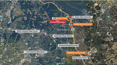 13005-13009 9th St, Bowie, MD - Aerial  map view