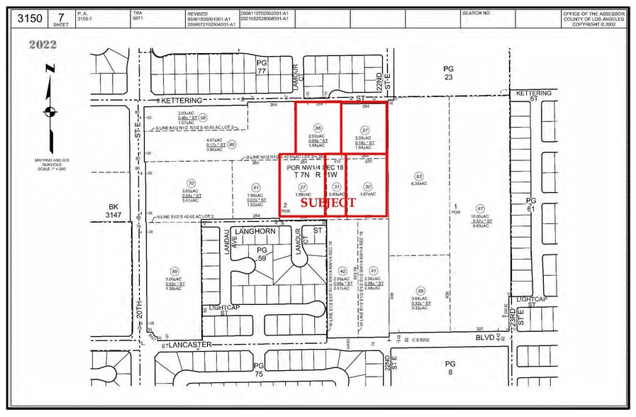 Kettering St, Lancaster, CA à vendre - Plan cadastral - Image 3 de 4