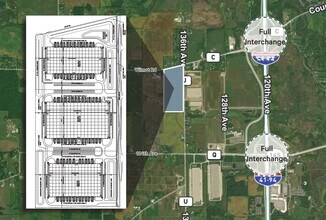 9414 136th Ave, Kenosha, WI - Aerial  map view