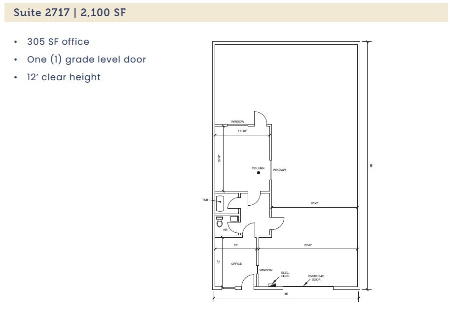 2711-2725 Cullen St, Fort Worth, TX à louer Plan d’étage- Image 1 de 1