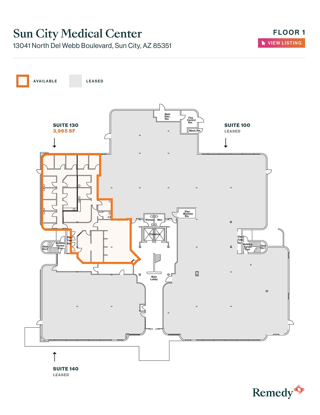 13041 N Del Webb Blvd, Sun City, AZ à louer Plan d’étage- Image 1 de 2