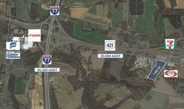 Asbury Church Road & Rocky Branch Rd, Hamptonville, NC - Aérien  Vue de la carte