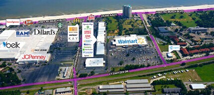 2650 Beach Blvd, Biloxi, MS - AERIAL  map view