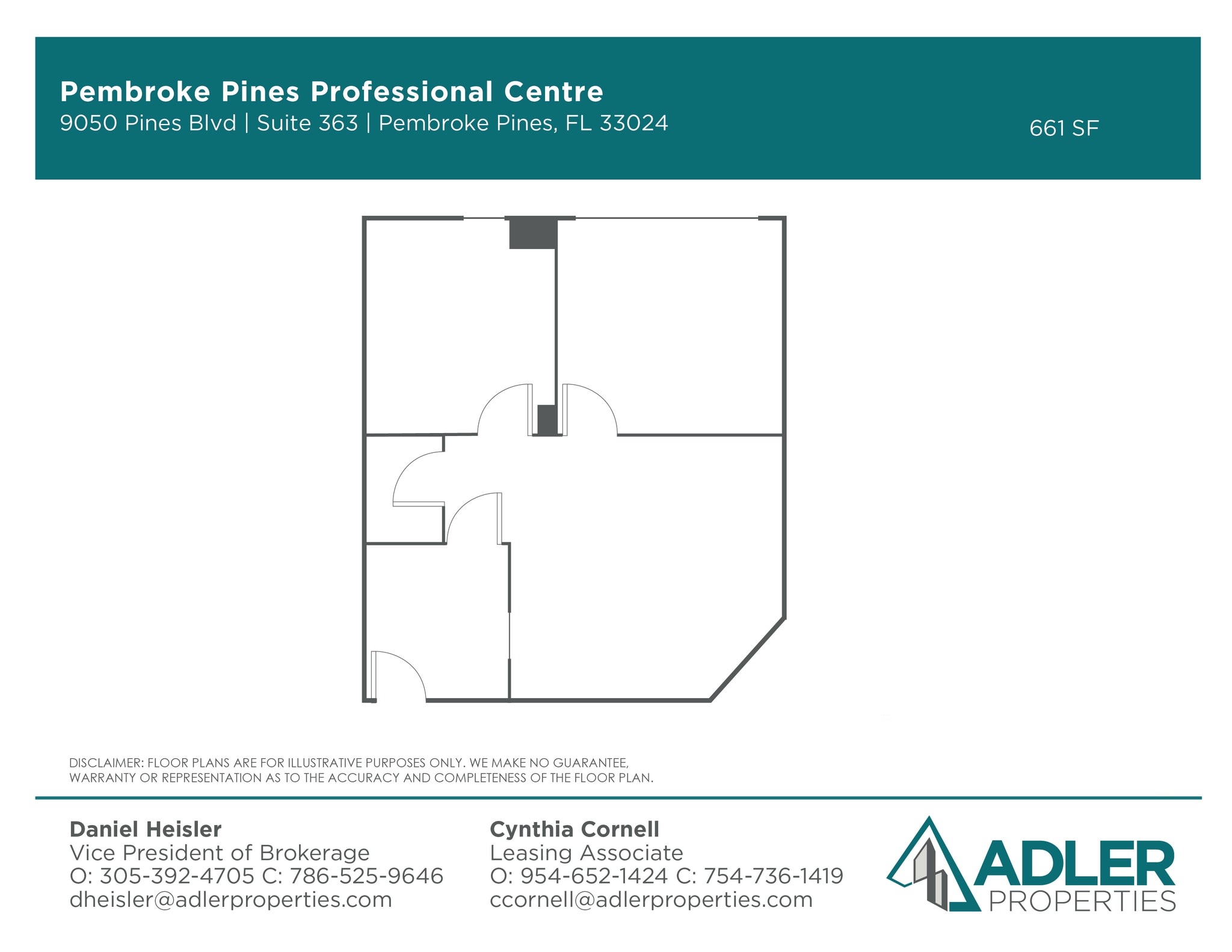 9050 Pines Blvd, Pembroke Pines, FL à louer Plan d’étage- Image 1 de 6