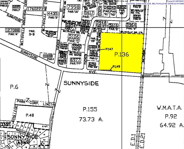 5700 Sunnyside Ave, Beltsville, MD à louer - Plan cadastral - Image 2 de 12