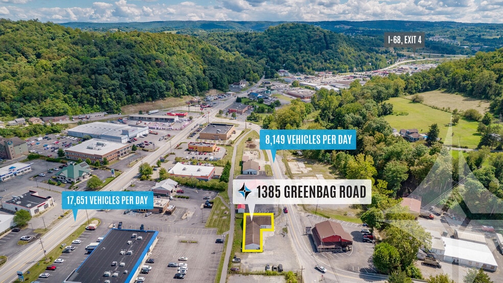 1385 Greenbag Rd, Morgantown, WV for lease - Aerial - Image 2 of 10