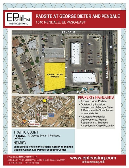 1540 Pendale Rd, El Paso, TX à vendre - Aérien - Image 1 de 8