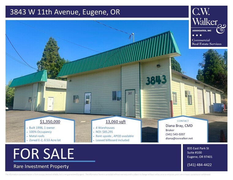3843 W 11th Ave, Eugene, OR à vendre - Photo du bâtiment - Image 1 de 4