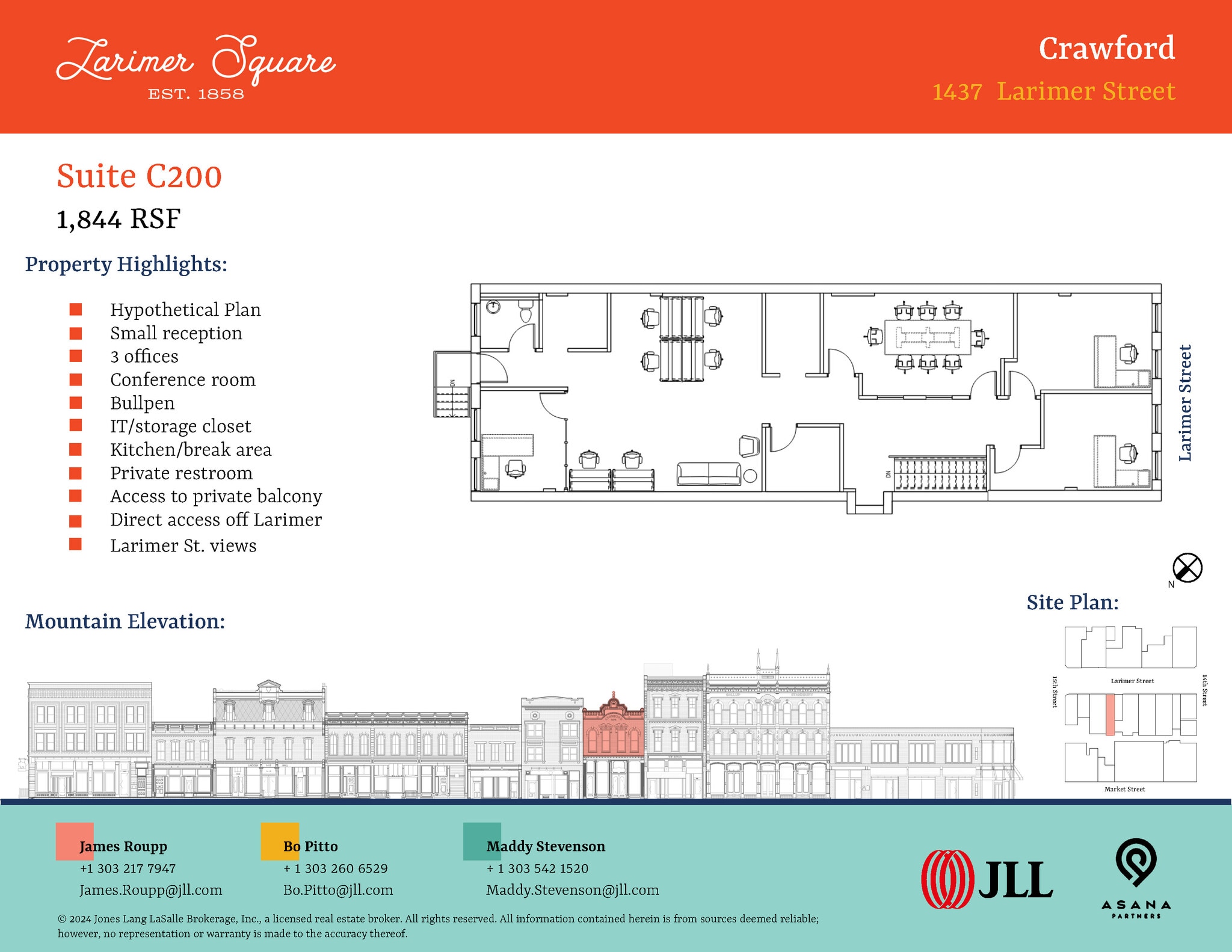1400-1498 Larimer St, Denver, CO à louer Plan d’étage- Image 1 de 1