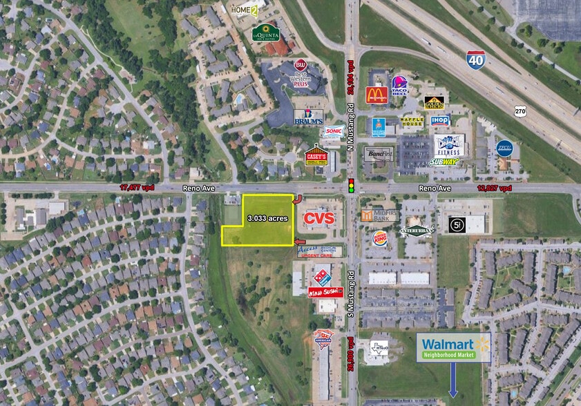 S Mustang & Reno Ave, Yukon, OK for sale - Aerial - Image 2 of 5