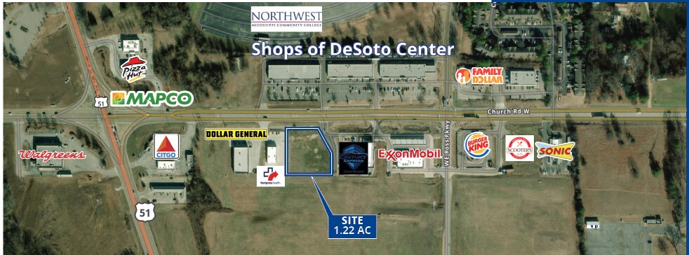 1125 Church Road West, Southaven, MS à vendre Aérien- Image 1 de 2