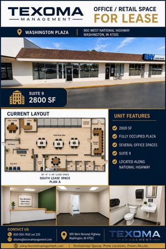 Plus de détails pour 900 W National Hwy, Washington, IN - Commerce de détail à louer