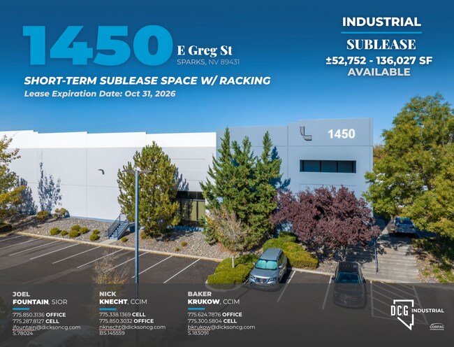 Plus de détails pour 1450 E Greg St, Sparks, NV - Industriel à louer