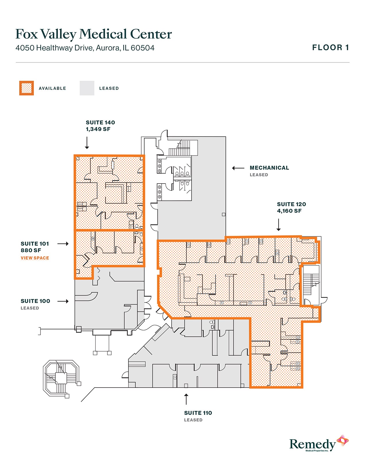 4050-4100 Healthway Dr, Aurora, IL à louer Plan d  tage- Image 1 de 1