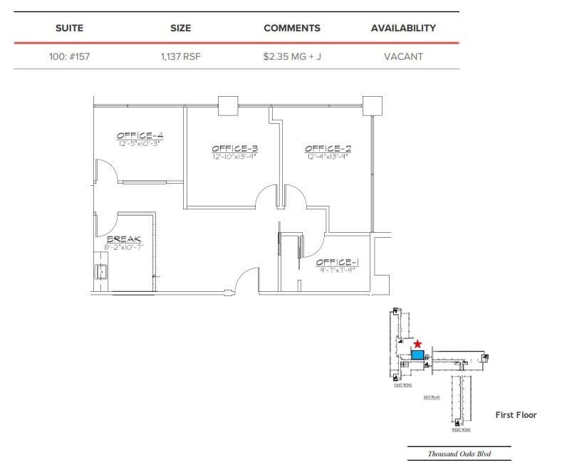 90 E Thousand Oaks Blvd, Thousand Oaks, CA for lease Floor Plan- Image 1 of 1