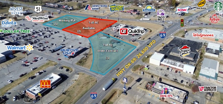 300 S Dewey Ave, Wagoner, OK for lease - Aerial - Image 1 of 2
