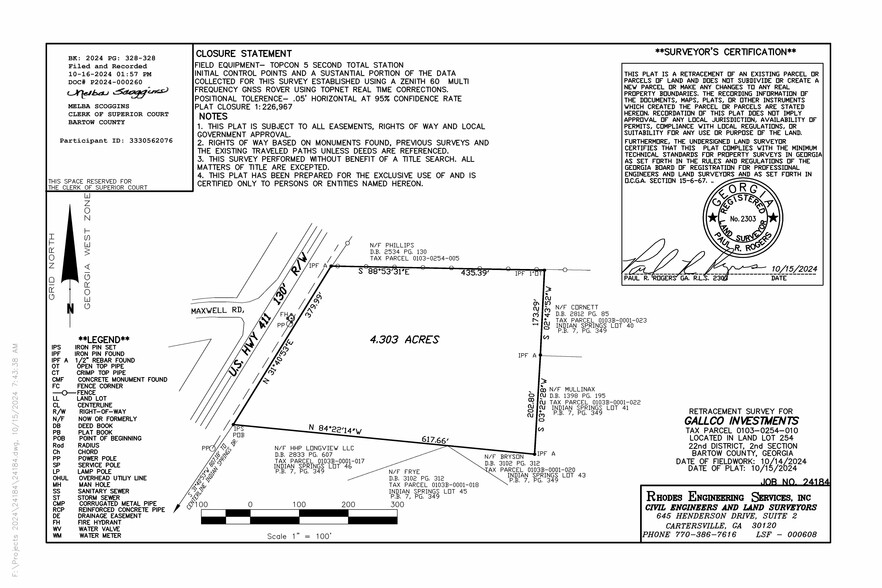 00 NE Hwy 411, Rydal, GA à vendre - Plan cadastral - Image 3 de 24