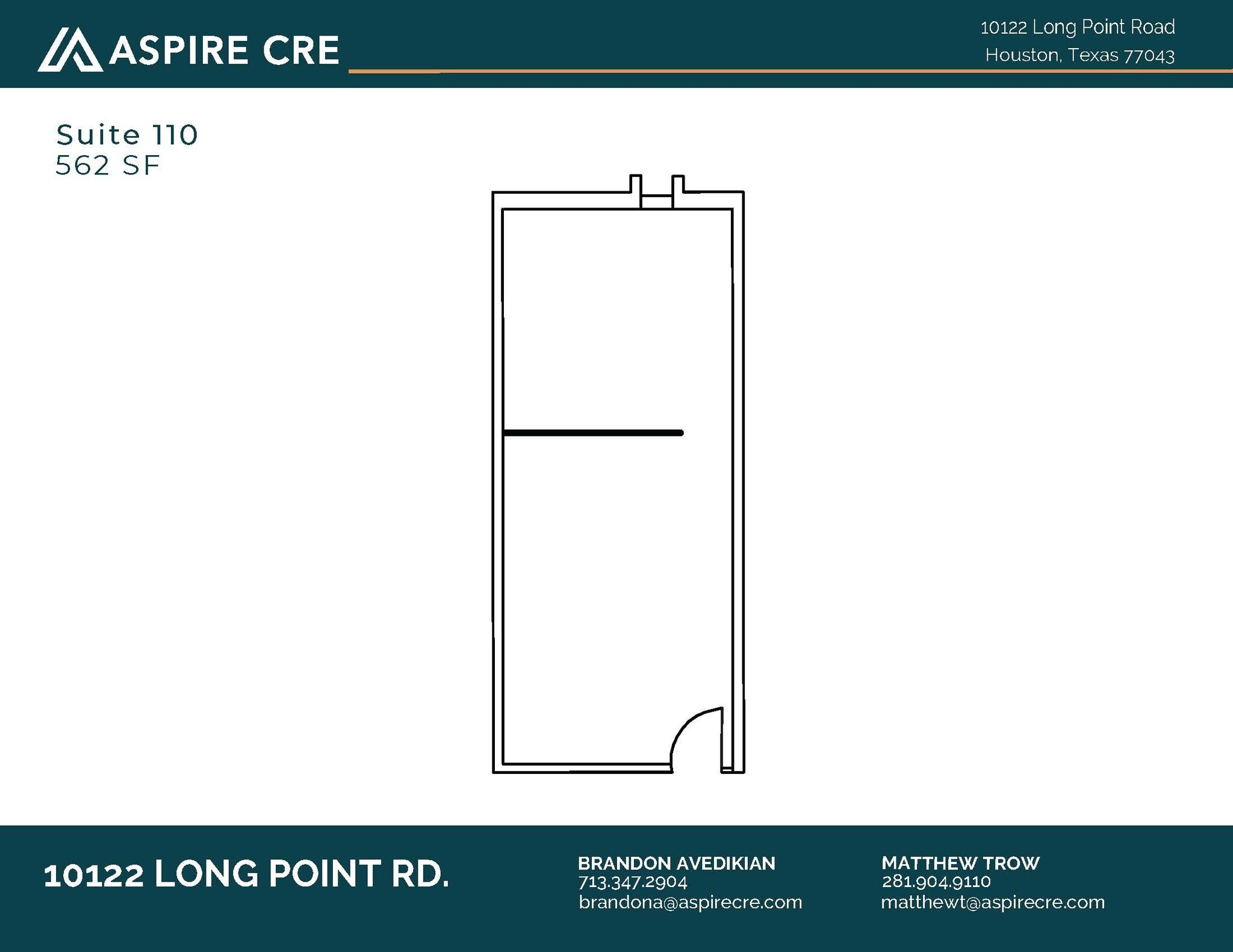 10122 Long Point Rd, Houston, TX à louer Plan d’étage- Image 1 de 2
