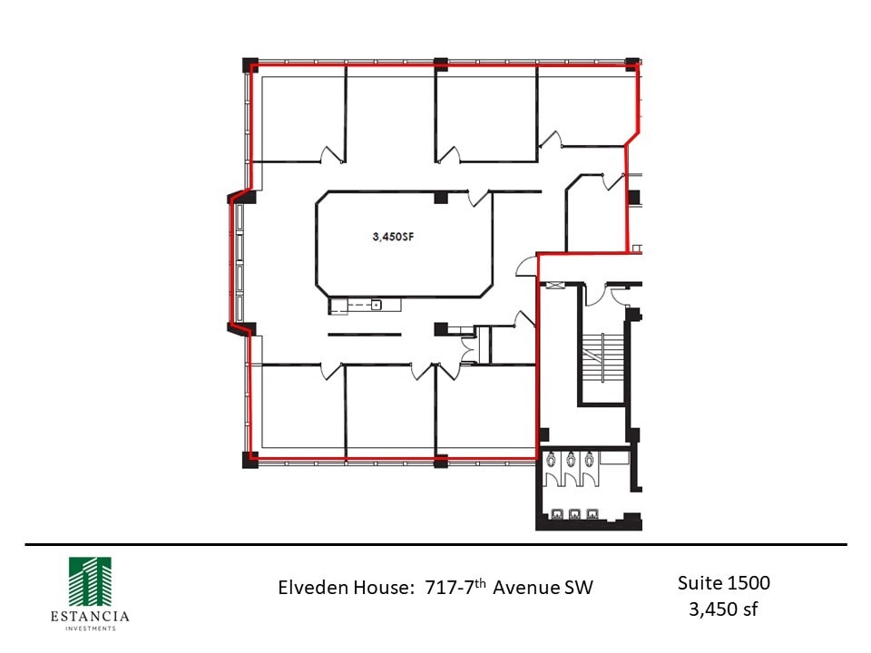 717 7th Ave SW, Calgary, AB à louer Plan d’étage- Image 1 de 4