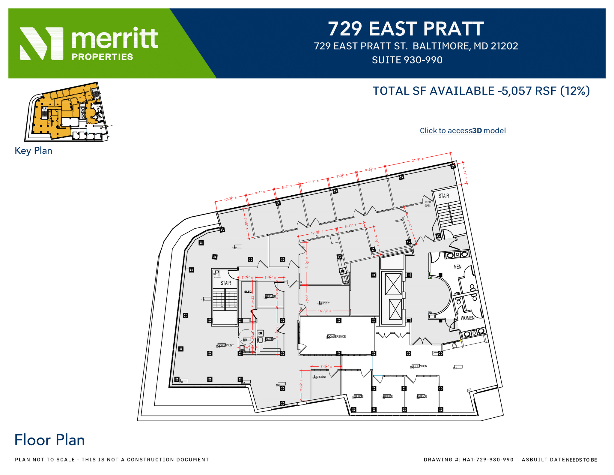 729 E Pratt St, Baltimore, MD à louer Plan d’étage- Image 1 de 1