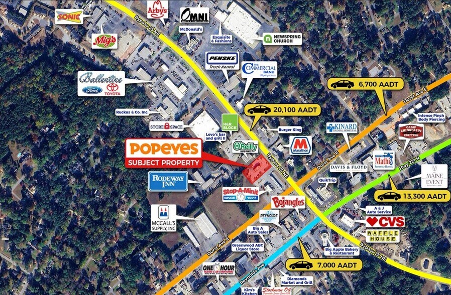 1211 NE Bypass 72, Greenwood, SC à vendre - Aérien - Image 2 de 3