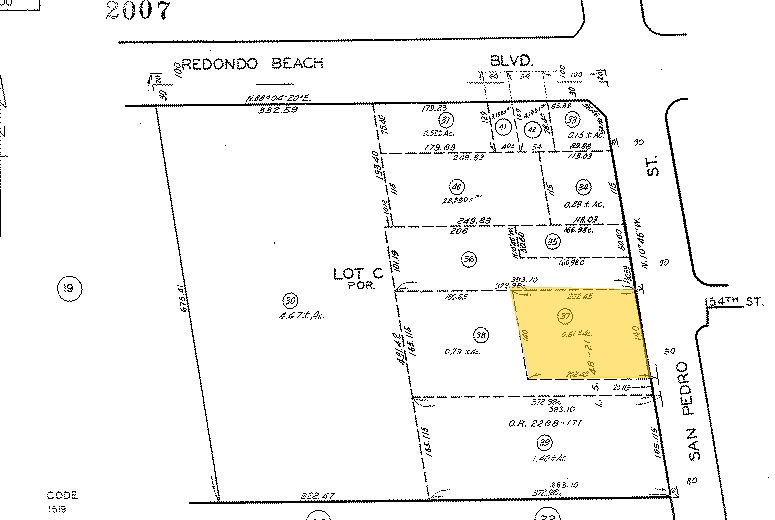 15401-15405 S San Pedro St, Gardena, CA for sale - Plat Map - Image 2 of 2