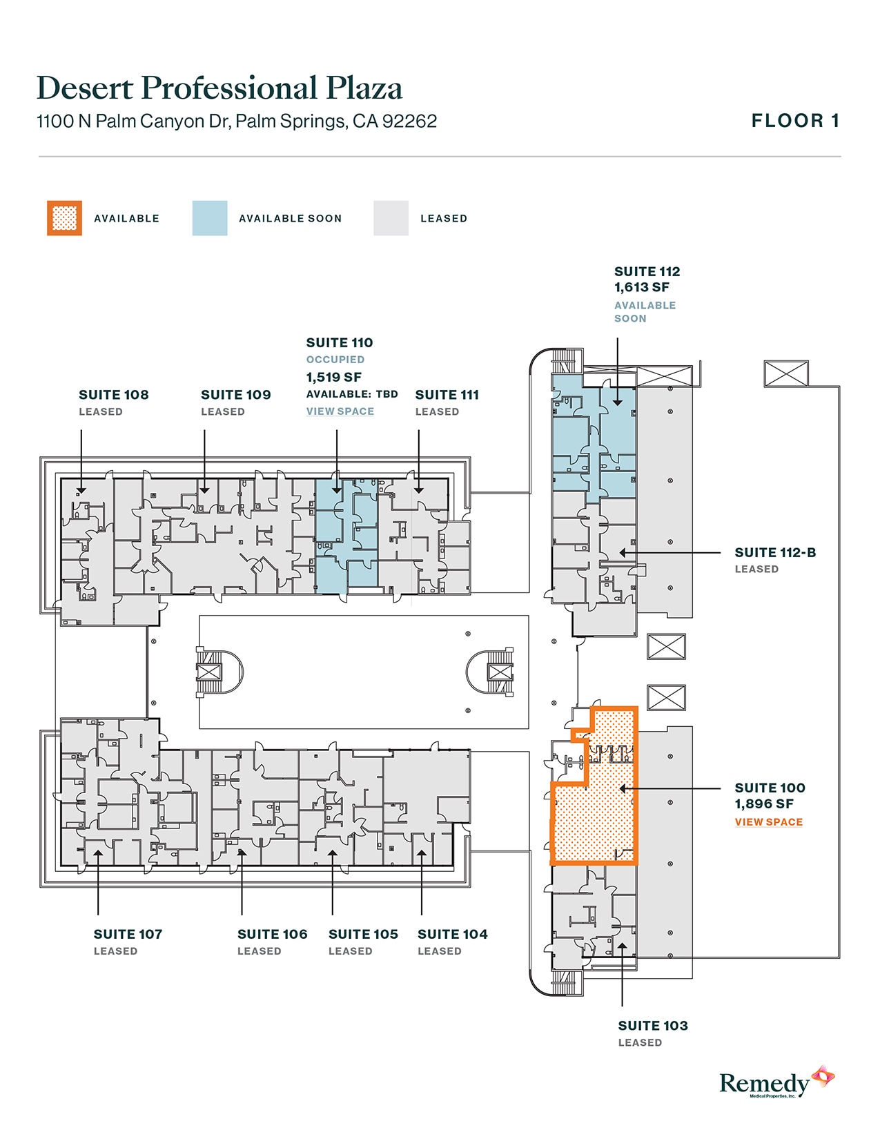 1100 N Palm Canyon Dr, Palm Springs, CA for lease Floor Plan- Image 1 of 1