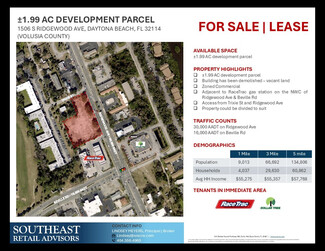 Plus de détails pour 1506 S Ridgewood Ave, Daytona Beach, FL - Terrain à vendre