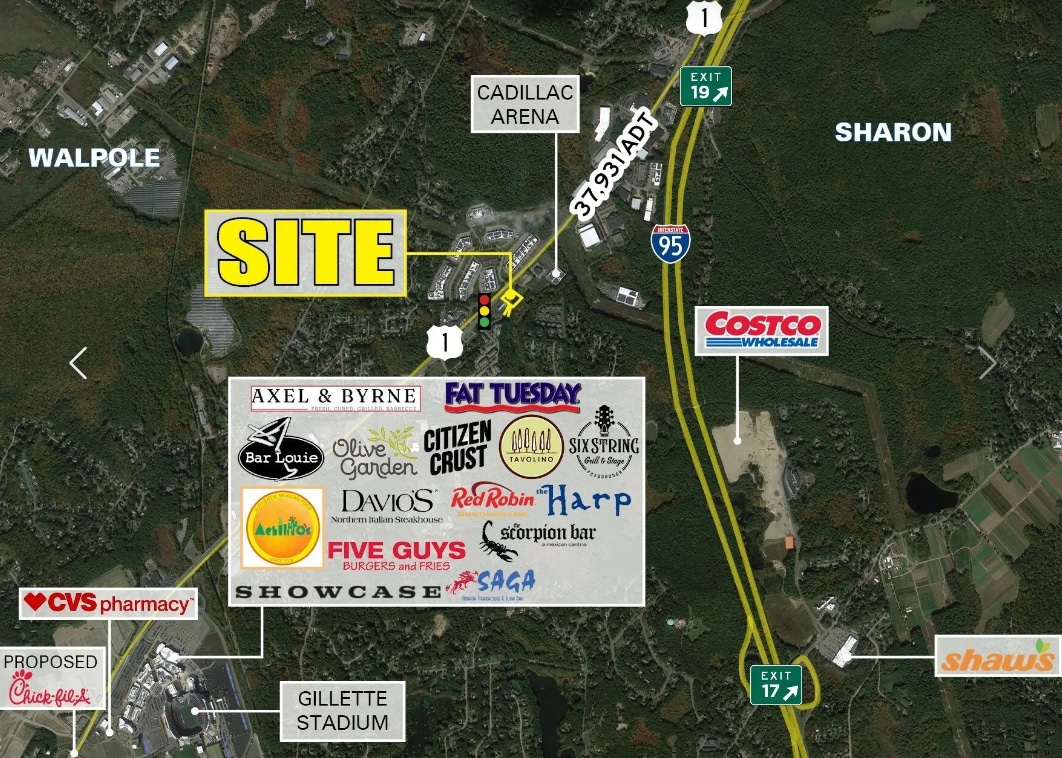 2160 Boston Providence hwy, Walpole, MA for lease Aerial- Image 1 of 3