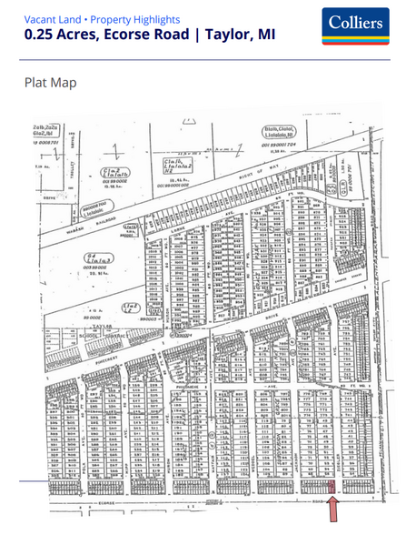 Ecorse Rd, Taylor, MI for sale - Plat Map - Image 1 of 1