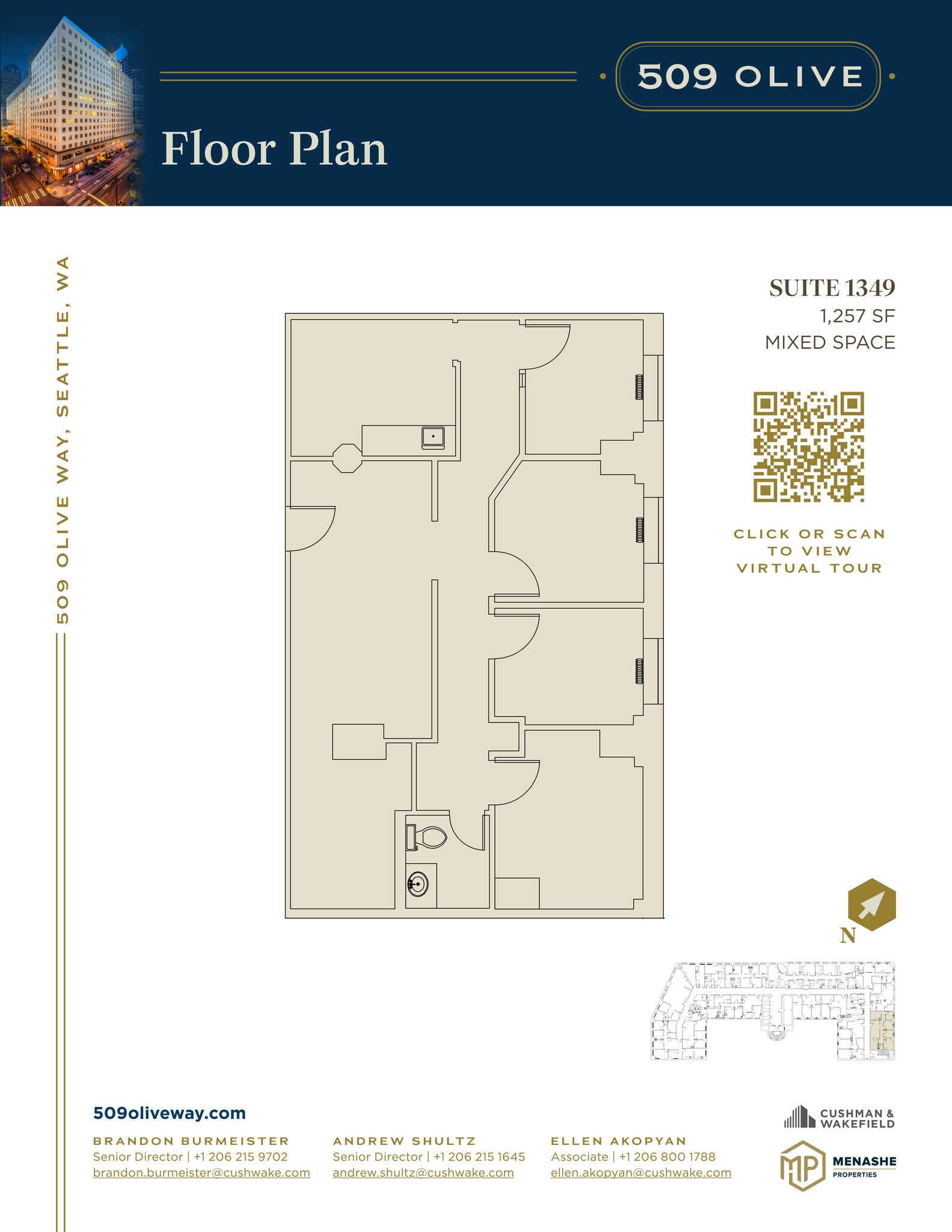 509 Olive Way, Seattle, WA à louer Plan de site- Image 1 de 1