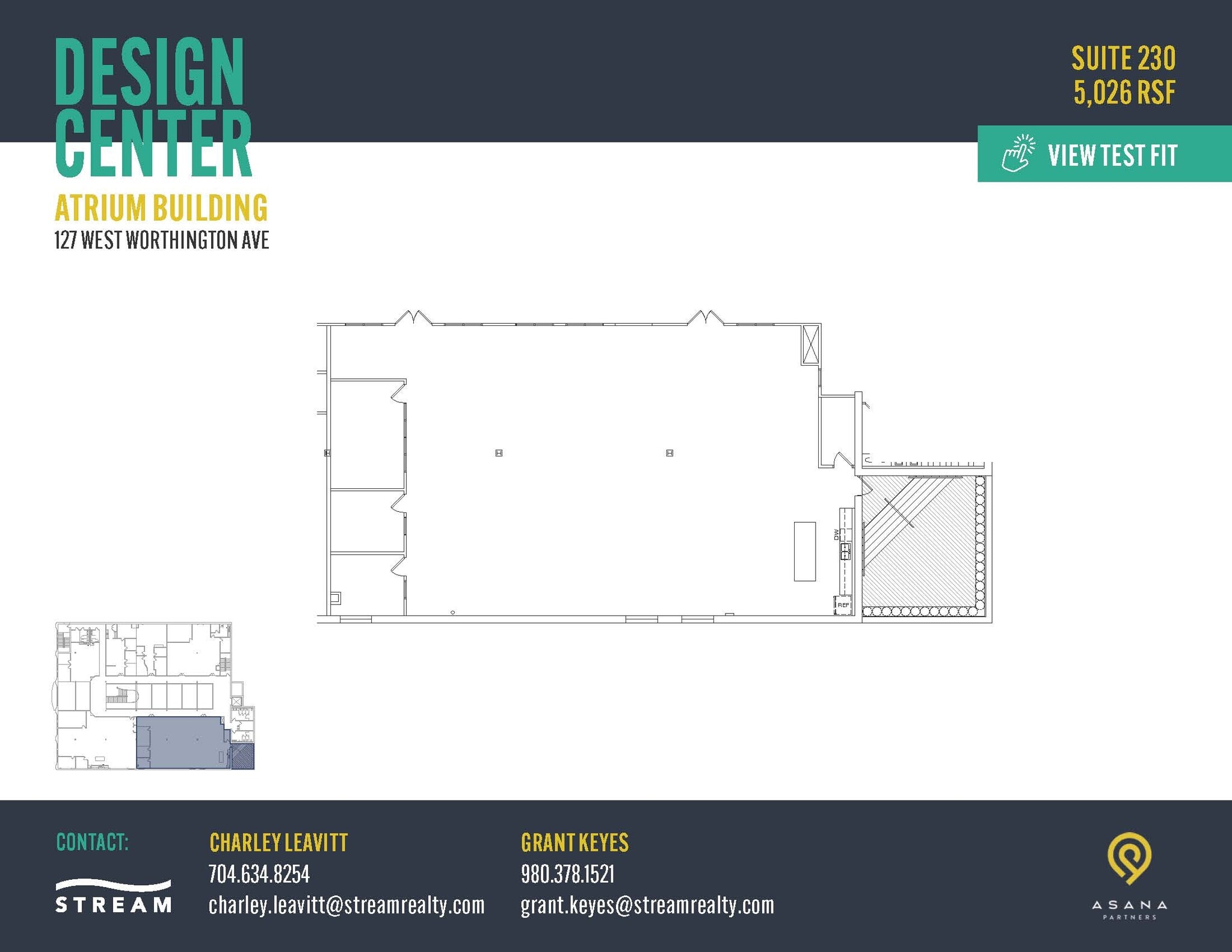 127 W Worthington Ave, Charlotte, NC à louer Plan d’étage- Image 1 de 1