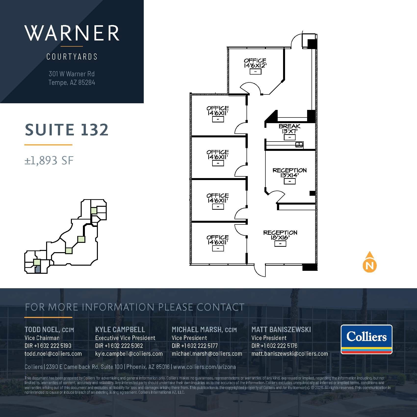 301 W Warner Rd, Tempe, AZ à louer Plan d’étage- Image 1 de 1