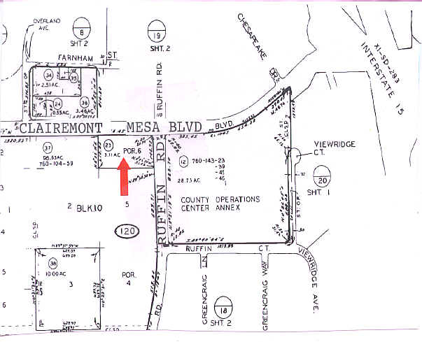 9343-9363 Clairemont Mesa Blvd, San Diego, CA à louer - Plan cadastral - Image 2 de 5