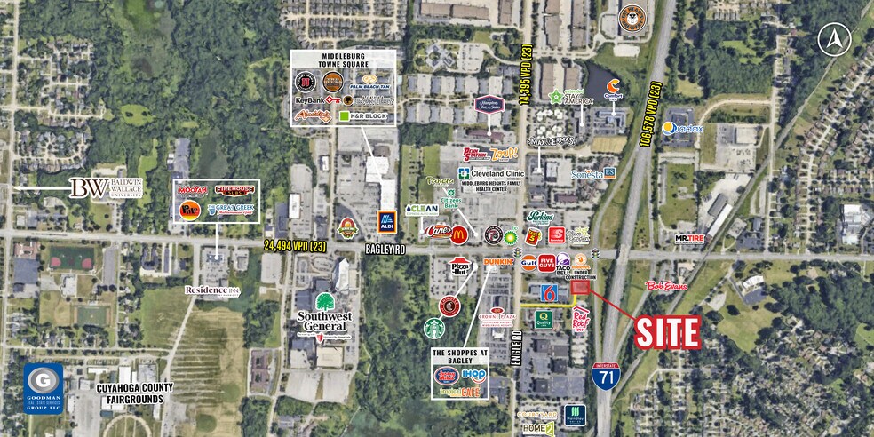 17505 Bagley Rd, Middleburg Heights, OH for lease - Aerial - Image 2 of 5